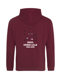 Sweat à capuche bordeaux ENSCL 2