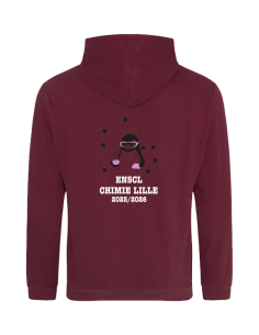 Sweat à capuche bordeaux ENSCL 2