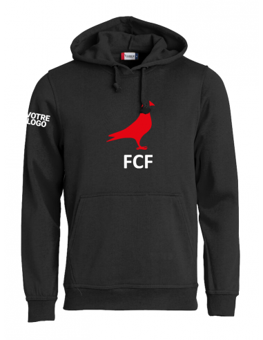 Sweat à capuche noir association FCF