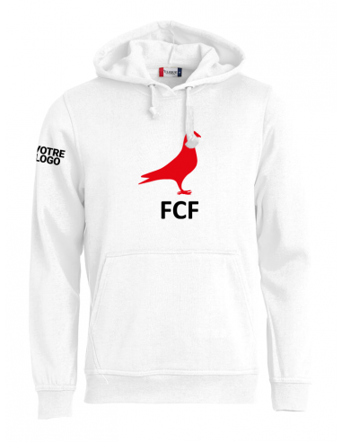 Sweat à capuche blanc association FCF
