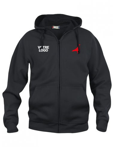 Veste zippée noir association FCF