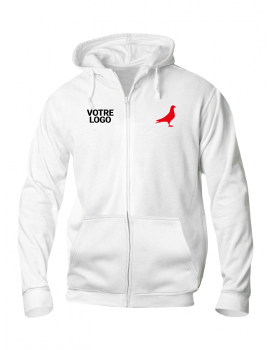 Veste zippée blanc association FCF